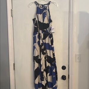 Sofia by Sofia Vergara Blue and Black Maxi Dress